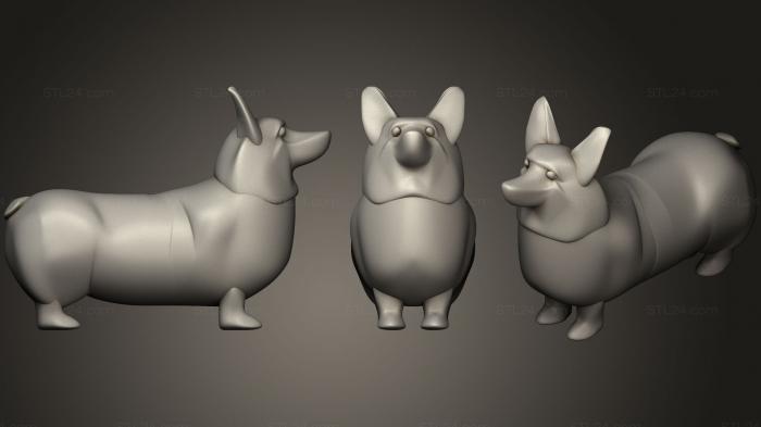 Animal figurines (Corgi, STKJ_0838) 3D models for cnc